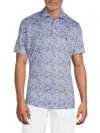Tailorbyrd Men's Floral Logo Polo Shirt In Blue