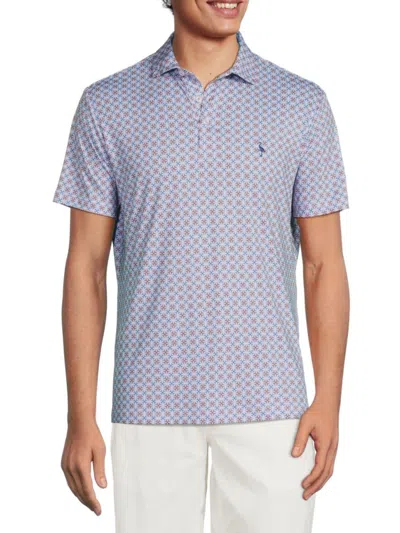 Tailorbyrd Men's Floral Performance Polo In Purple