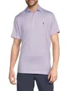 Tailorbyrd Triple Grid Performance Polo Shirt In Purple