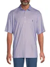 Tailorbyrd Men's Geometric Print Polo In Coral