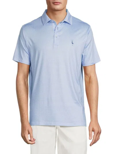 Tailorbyrd Men's Houndstooth Performance Polo In Blue