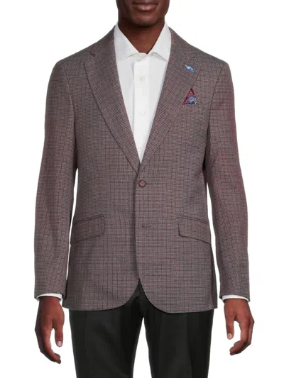 Tailorbyrd Men's Houndstooth Sportcoat In Merlot