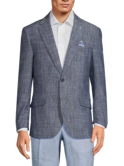 Tailorbyrd Men's Linen Blend Blazer In Denim Blue