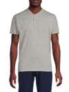 Tailorbyrd Men's Logo Henley In Grey Heather