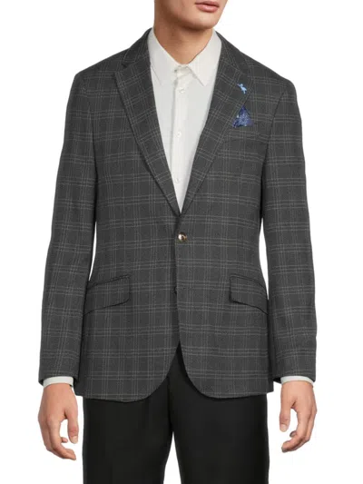 Tailorbyrd Men's Melange Glen Plaid Modern Sport Coat In Gray