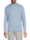 Tailorbyrd Men's Mockneck Quarter Zip Pullover In Light Blue