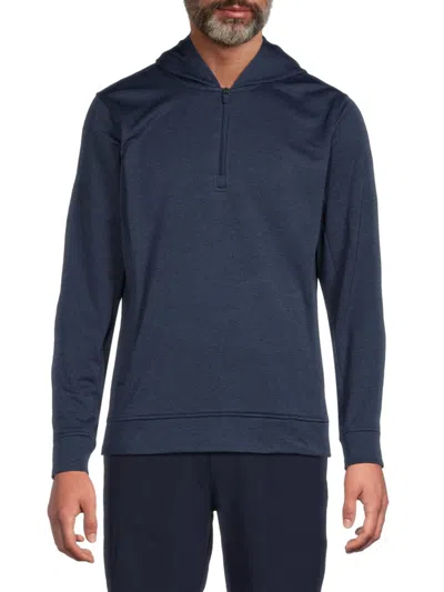 Tailorbyrd Men's Performance Zip Up Hoodie In Indigo Blue