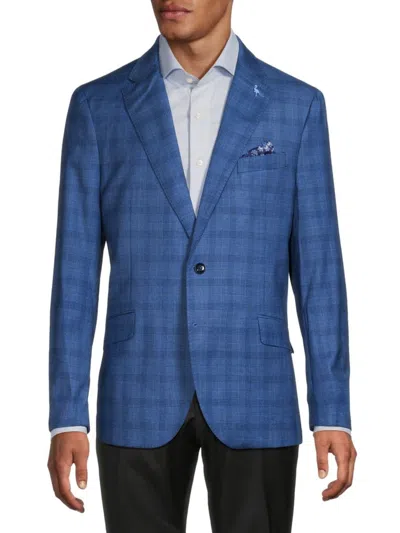Tailorbyrd Men's Plaid Modern Fit Blazer In Blue