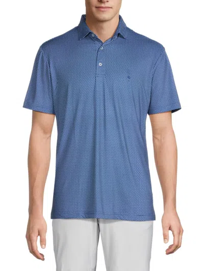 Tailorbyrd Men's Polka Dot Print Polo In Navy