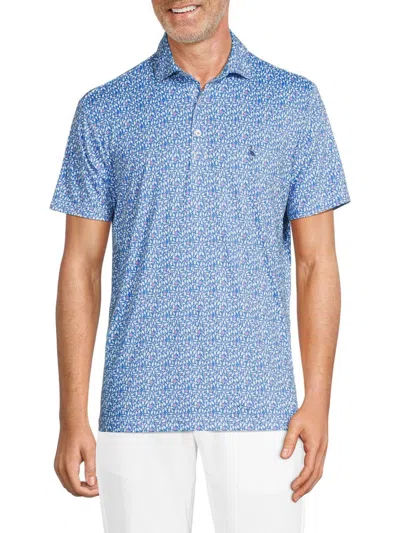 Tailorbyrd Men's Print Logo Polo In Admiral Blue
