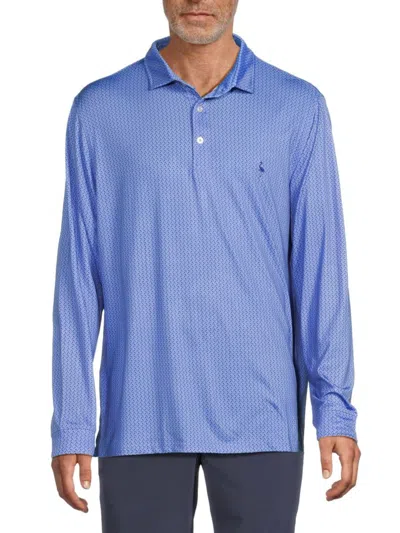 Tailorbyrd Men's Print Logo Polo In Blue