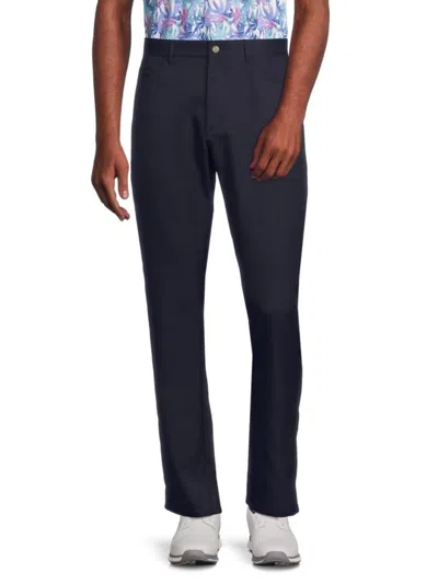 Tailorbyrd Men's Solid Flat Front Pants In Navy