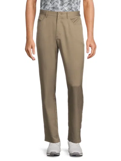 Tailorbyrd Men's Solid Flat Front Pants In Taupe