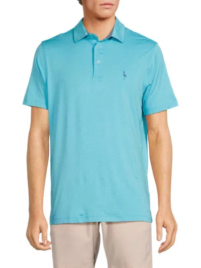Tailorbyrd Men's Solid Performance Polo In Aqua Blue
