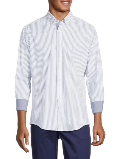 Tailorbyrd Men's Striped Shirt In Blue