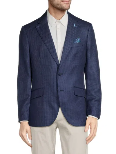 Tailorbyrd Men's Textured Nailshead Sportcoat In Navy