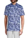 Tailorbyrd Men's Tropical Performance Polo Shirt In Navy