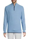 Tailorbyrd Men's Waffle Knit Zip Up Sweater In Grey Heather