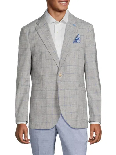 Tailorbyrd Men's Windowpane Sportcoat In Melange Blue