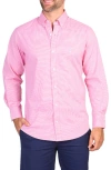 Tailorbyrd Minigingham Stretch Button-down Shirt In Pink