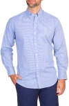 Tailorbyrd Minigingham Stretch Button-down Shirt In Royal