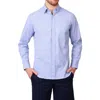 Tailorbyrd Micro Gingham Stretch Cotton Button-up Shirt In Light Blue