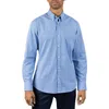 Tailorbyrd Micro Gingham Stretch Cotton Button-up Shirt In Blue