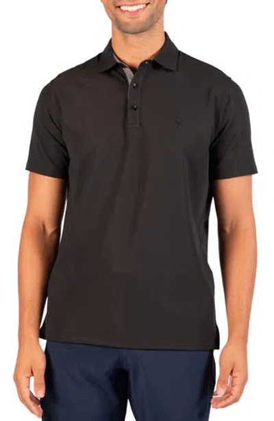 Tailorbyrd Micro Grid Performance Polo In Black