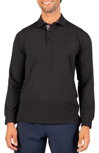 Tailorbyrd Micro Grid Performance Polo In Black