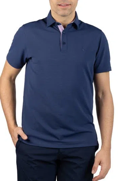 Tailorbyrd Micro Grid Performance Polo In Blue