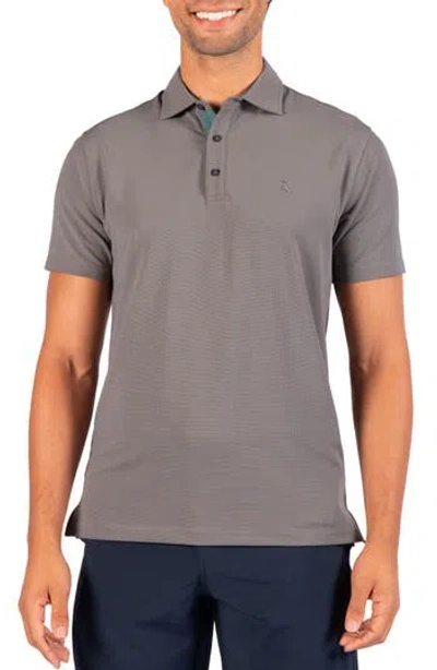 Tailorbyrd Micro Grid Performance Polo In Grey