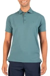 Tailorbyrd Micro Grid Performance Polo In Jade Mist