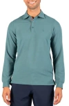 Tailorbyrd Micro Grid Performance Polo In Jade Mist