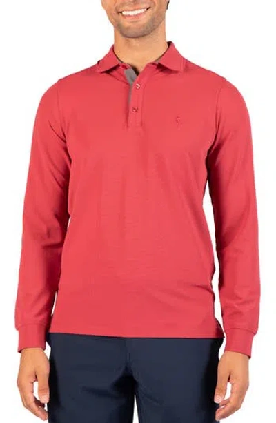 Tailorbyrd Micro Grid Performance Polo In Sunwashed Red