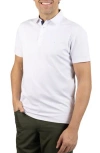Tailorbyrd Micro Grid Performance Polo In White