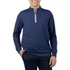 Tailorbyrd Micro Grid Quarter Zip Performance Pullover In Blue