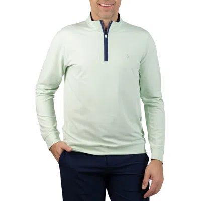 Tailorbyrd Micro Grid Quarter Zip Performance Pullover In Green