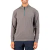 Tailorbyrd Micro Grid Quarter Zip Performance Pullover In Grey