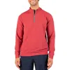 Tailorbyrd Micro Grid Quarter Zip Performance Pullover In Sunwashed Red