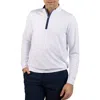 Tailorbyrd Micro Grid Quarter Zip Performance Pullover In White