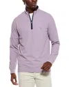 Tailorbyrd Micro Grid Textured Performance 1/4-zip Pullover In Blue