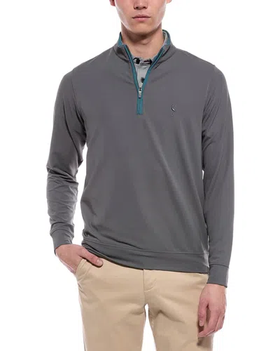 Tailorbyrd Micro Grid Textured Performance 1/4-zip Pullover In Grey