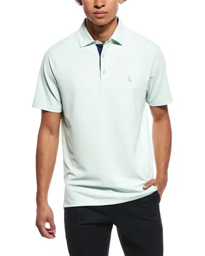 Tailorbyrd Micro Grid Textured Performance Polo Shirt In Green