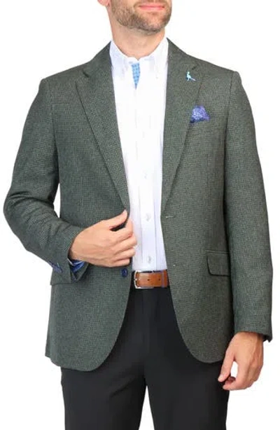 Tailorbyrd Micro Heathered Check Sport Coat In Olive