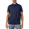 Tailorbyrd Micro Perforated Performance Polo In Blue