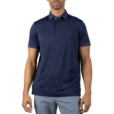 Tailorbyrd Micro Perforated Performance Polo In Blue