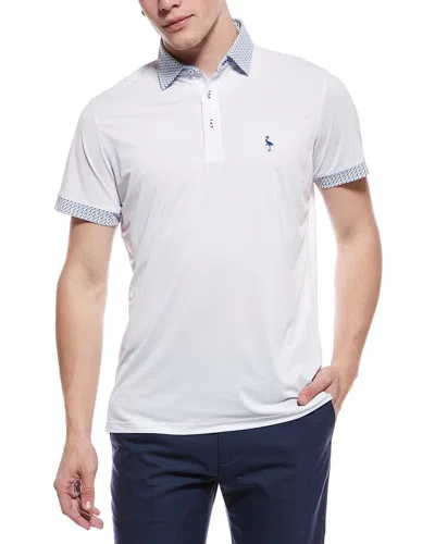 Tailorbyrd Micro Perforated Performance Polo Shirt In White