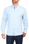 Tailorbyrd Micro Pique Long Sleeve Button-up Shirt In Light Blue