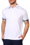 Tailorbyrd Tropical Trim Modal Blend Piqué Polo In Dove White