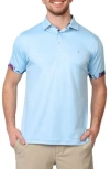 Tailorbyrd Tropical Trim Modal Blend Piqué Polo In Light Blue